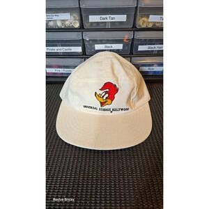 Rare Vintage Universal Studios Tour Hollywood Woody Woodpecker Hat‎ Cap White